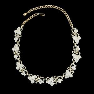 Sarah Coventry Necklace Plain and Fancy Leaves Silver Gold Tone Elegant Vtg